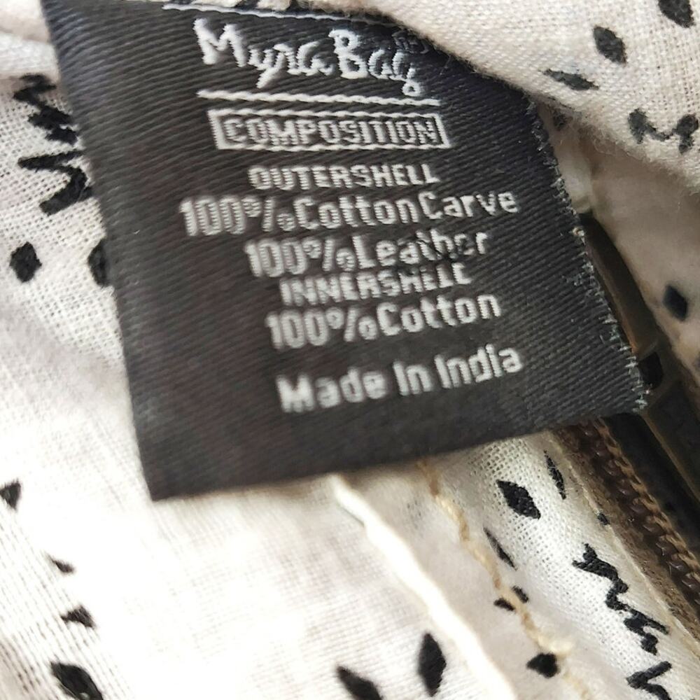 Myra Bag Aztec Motif Leather Fringe Purse Boho Western Brown Red Crossbody Bag - Picture 9 of 9